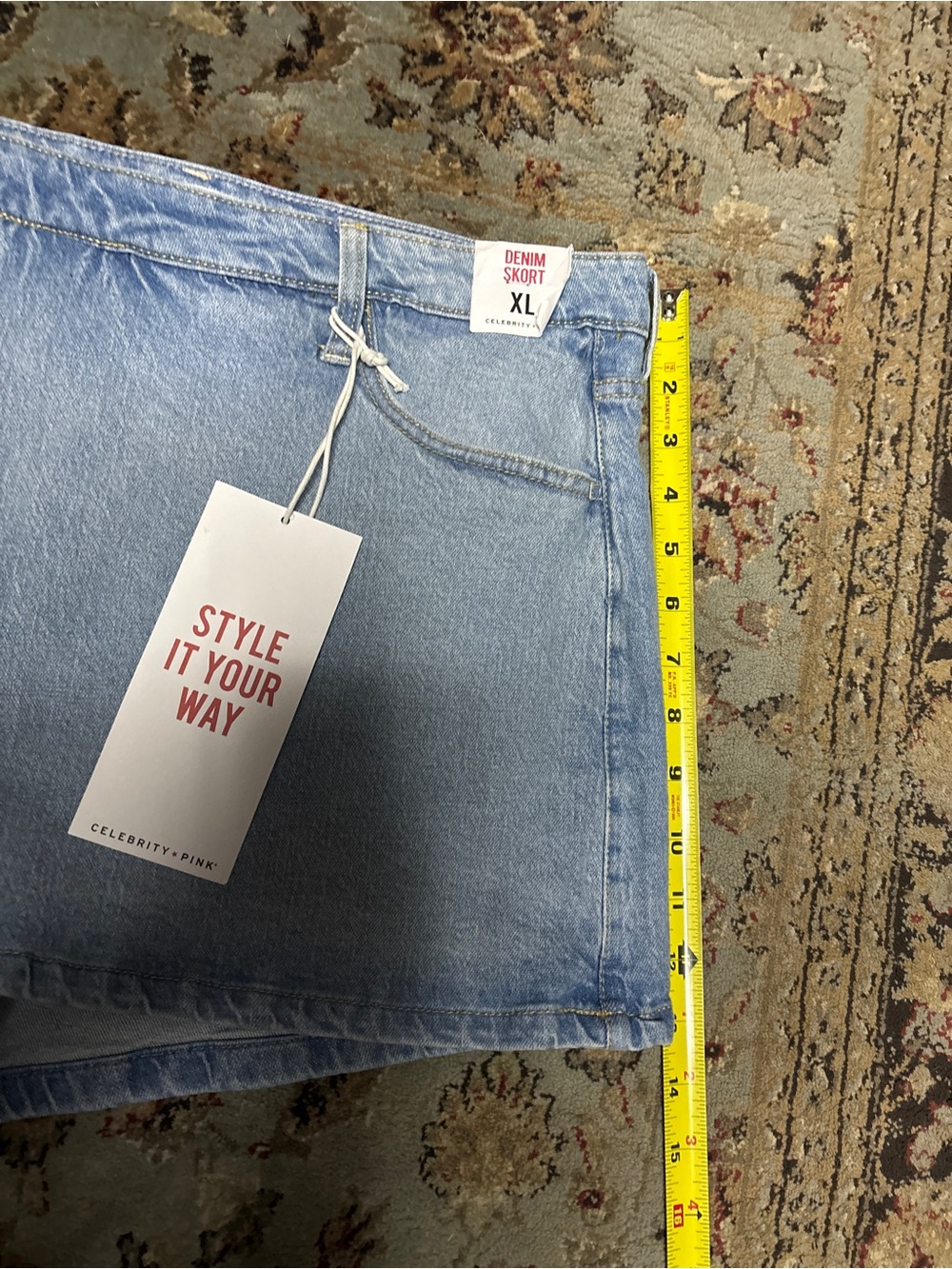 NWT Celebrity Pink Light Wash Denim Skort Shorts - Picture 7 of 7